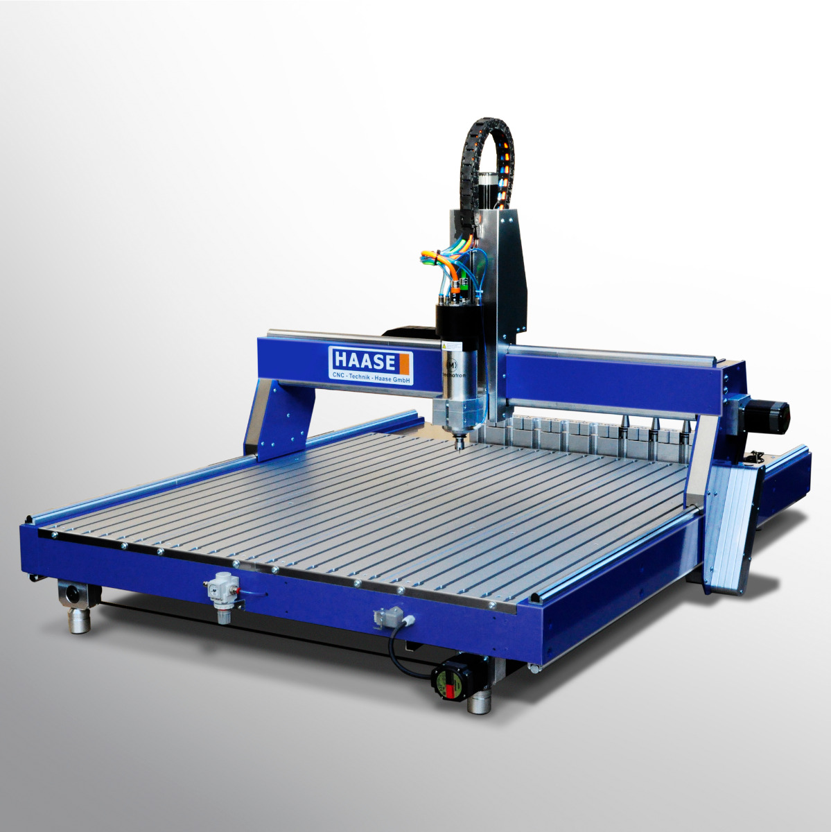 AL1290 Profi mit ATC Spindel Haase AL1290 Profi CNC-Fräsmaschine mit automatischem Werkzeugwechsler (ATC) und großem T-Nutentisch